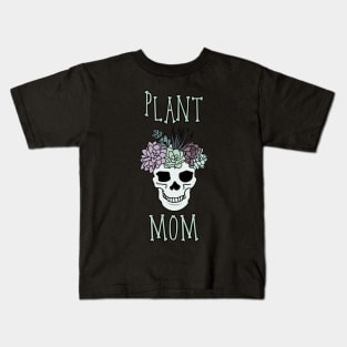 Plant Mom Aesthetic Succulent Skull Plant Lover Head Kids T-Shirt